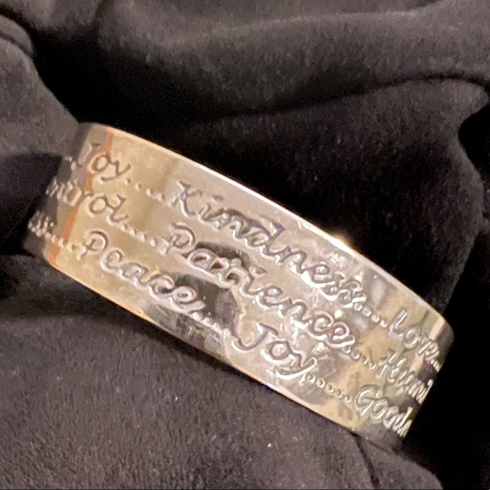 Sterling Silver Religious Inspiration Cuff Bracelet